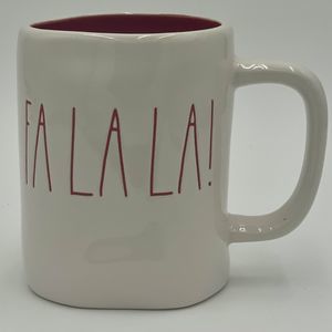 Rae Dunn FA LA LA White/Red Mug